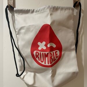 Rumble White and Red Drawstring Bag
